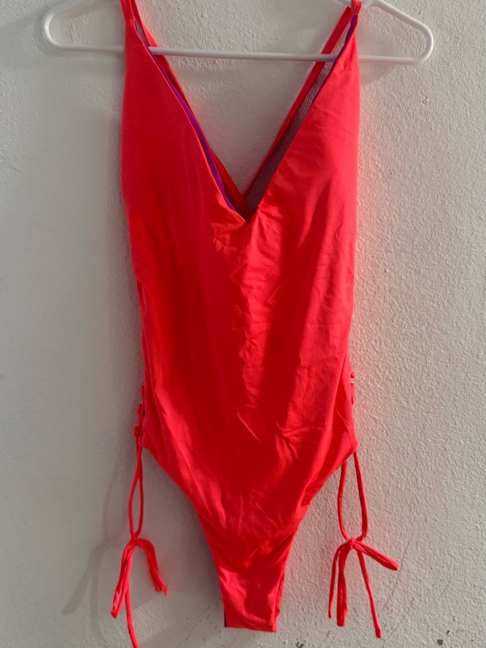 Roxy Kids One-Piece Swimsuit in Neon Coral Pink